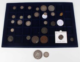 A Victoria Jubilee Head crown 1889 and a collection of other coins and tokens, including an
