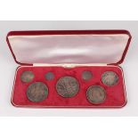 A Victoria Jubilee Head seven-coin specimen set 1887, comprising crown, double florin, half-crown,