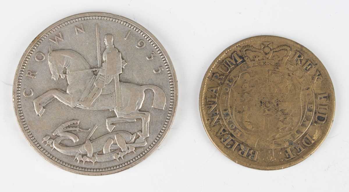 A small collection of British silver and silver nickel coinage, including a George IV crown 1821, - Image 9 of 9