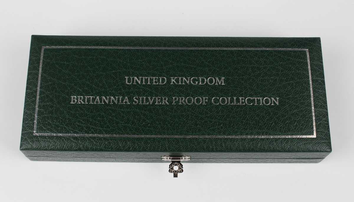 An Elizabeth II Royal Mint silver proof Britannia four-coin set 2003, boxed with certificate - Image 4 of 4
