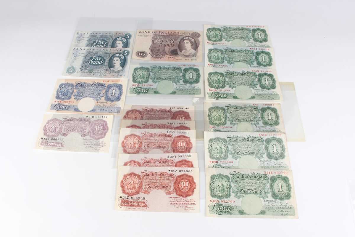 A large collection of British banknotes, including four consecutive Elizabeth II Bank of England - Image 2 of 5