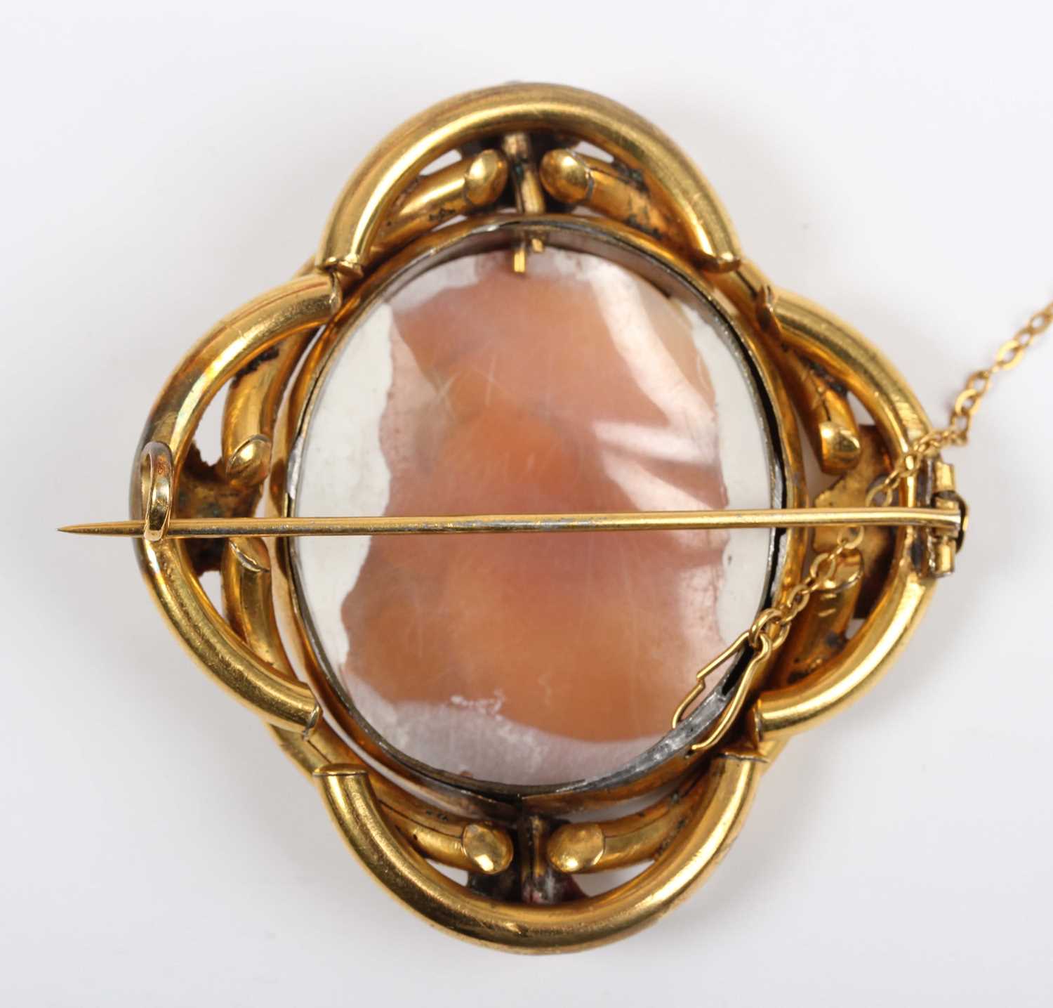 A Victorian gilt metal mounted oval shell cameo brooch in a classical design, width 5.4cm, a silver, - Image 3 of 4