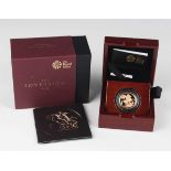 An Elizabeth II Royal Mint proof sovereign 2014, boxed with certificate and booklet.