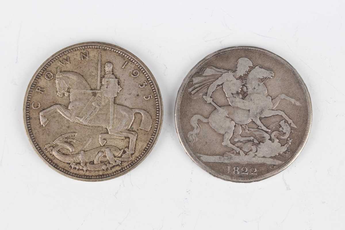 An Edward VII Maundy four-coin set 1907, uncased, a George III crown 1822, a George V crown 1935 and - Image 5 of 5