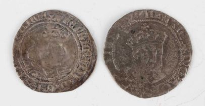 An Ireland Henry VIII posthumous issue groat, probably Dublin Mint 1547, and a Henry VIII second