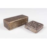 A 19th century French silver and parcel gilt rectangular snuff box, engraved with flowers and