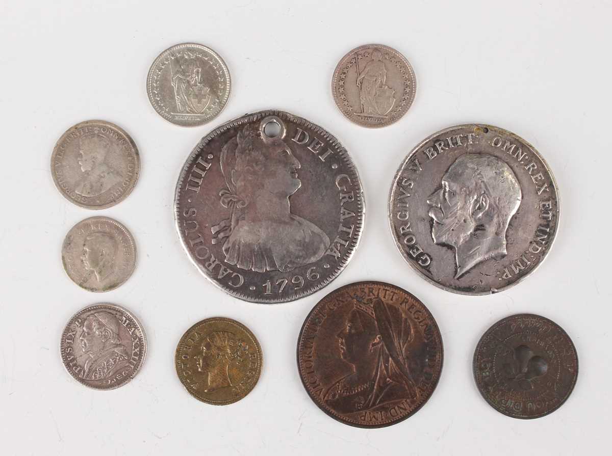 A collection of 18th, 19th and 20th century silver and other coinage, including half-crowns,