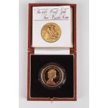 An Elizabeth II Royal Mint gold proof five pounds 1981, cased with certificate.