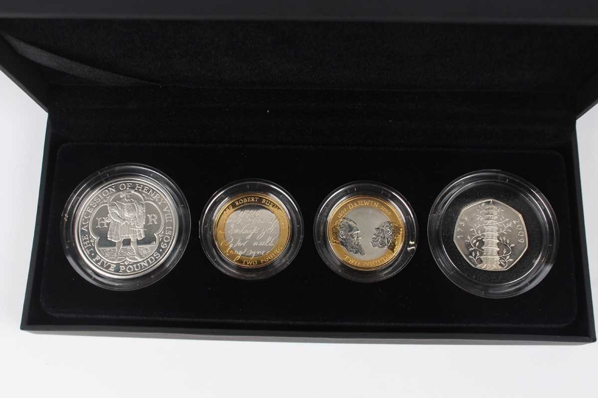 An Elizabeth II Royal Mint United Kingdom silver piedfort four-coin collection, including Kew - Image 2 of 3
