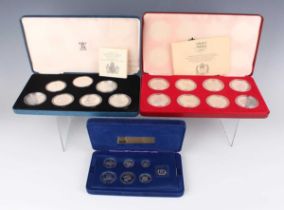 An Elizabeth II Spink & Sons Ltd silver proof crown eight-coin set 1977, within a fitted box,