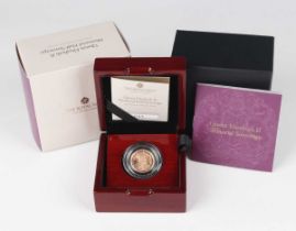 A Charles III Royal Mint Elizabeth II Memorial proof half-sovereign 2022, cased with certificate and