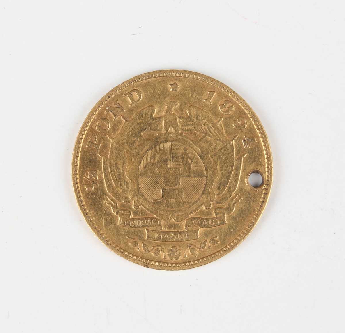 A South Africa gold half-pond 1894 (pierced for suspension), together with a group of 18th, 19th and - Image 2 of 3