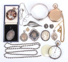 A group of jewellery and watches, including a silver adjustable bangle with engine turned