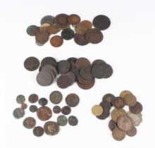 A collection of tokens and paranumismatic items, including a group of 18th century tokens and