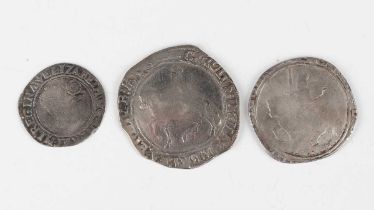 A Charles I hammered silver half-crown, Tower Mint, mintmark R within brackets, another Charles I