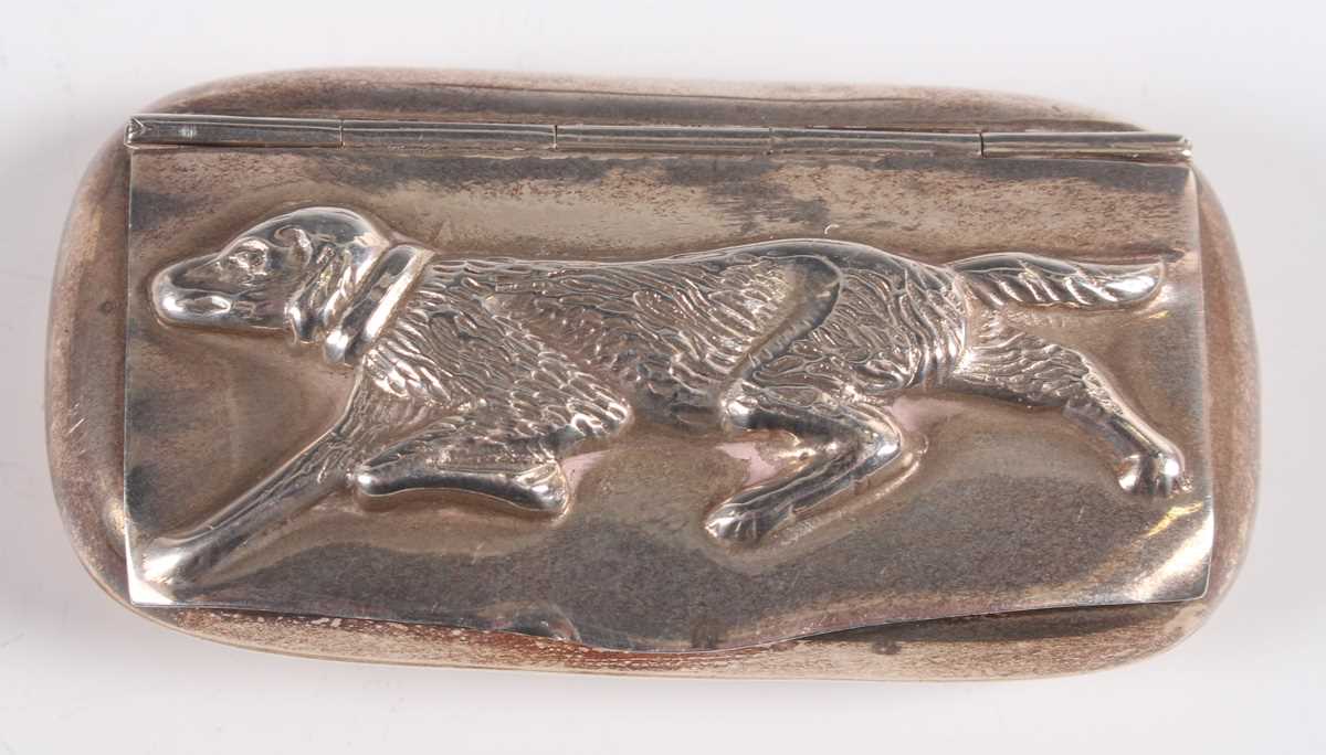 A Victorian silver snuff box of curved rectangular form, engraved with fern fronds, Birmingham - Image 13 of 14
