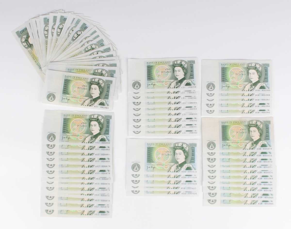 A group of approximately two hundred Elizabeth II Bank of England one pound notes, Chief Cashiers - Image 3 of 4