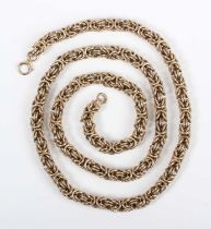 A 9ct gold Byzantine link necklace on a boltring clasp, Birmingham 1976, weight 108.8g, length 61.