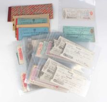 A large collection of various 19th and 20th century cheques, chequebooks and related banking