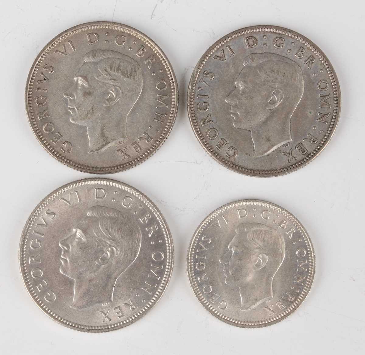 A collection of pre-1947 British silver nickel coinage, comprising a crown 1935, half-crowns, - Image 4 of 6