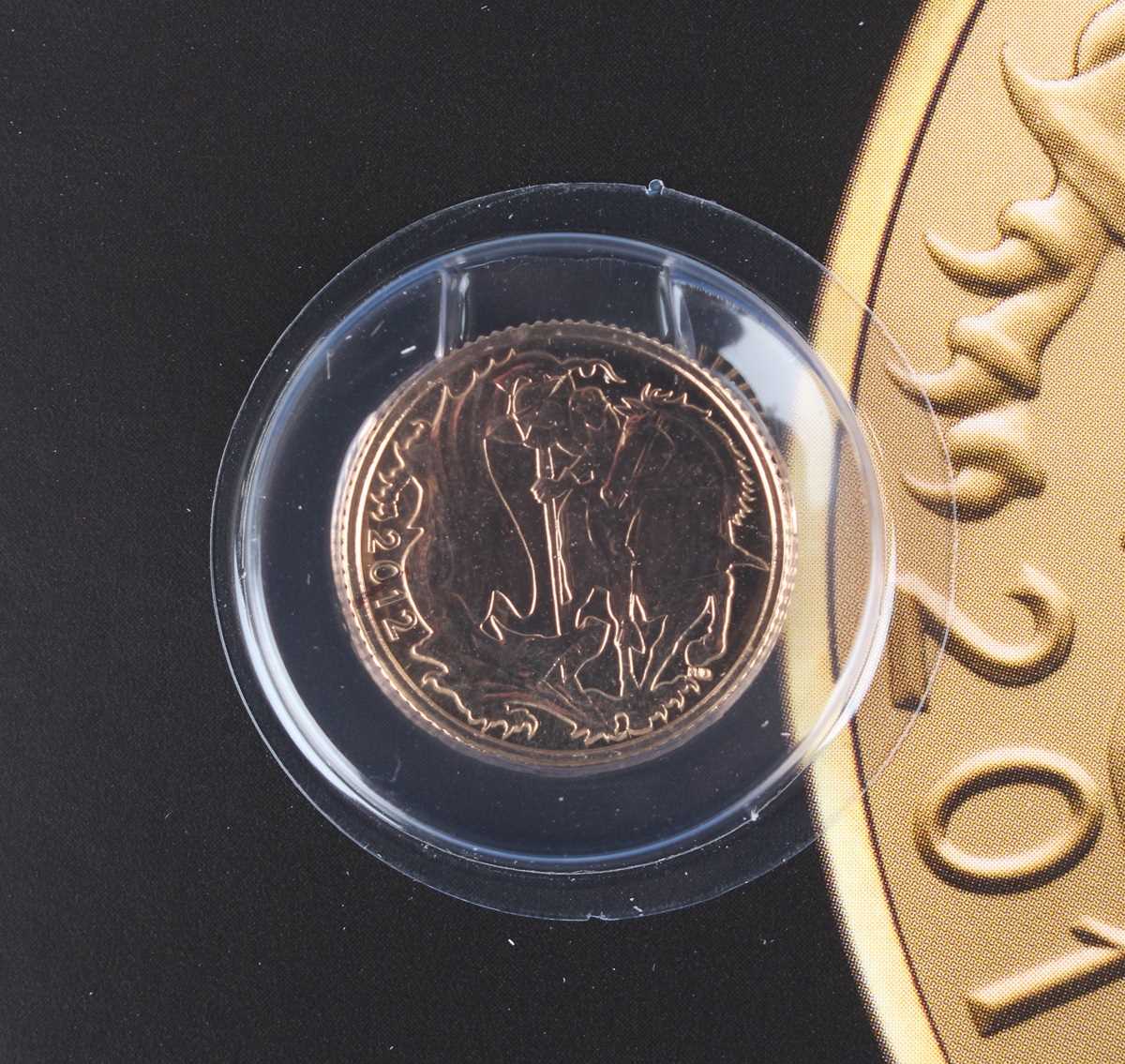 An Elizabeth II Royal Mint Brilliant Uncirculated sovereign, a half-sovereign and a quarter- - Image 3 of 5