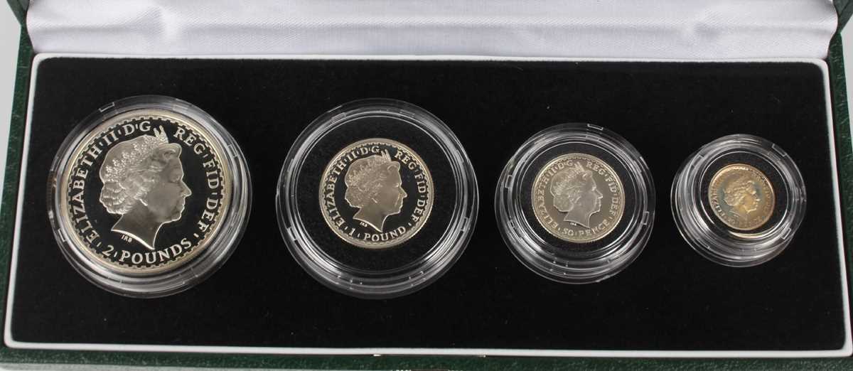 An Elizabeth II Royal Mint silver proof Britannia four-coin set 2003, boxed with certificate - Image 3 of 4