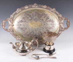 A pair of George III silver Old English pattern tablespoons, London 1794 by Richard Crossley, and an