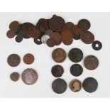 A collection of various European and world coinage, including a France Napoleon five francs 1813, an