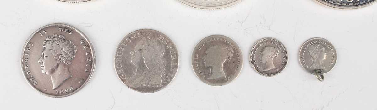 A small collection of silver and silver nickel coinage, including three Elizabeth II silver - Image 3 of 3