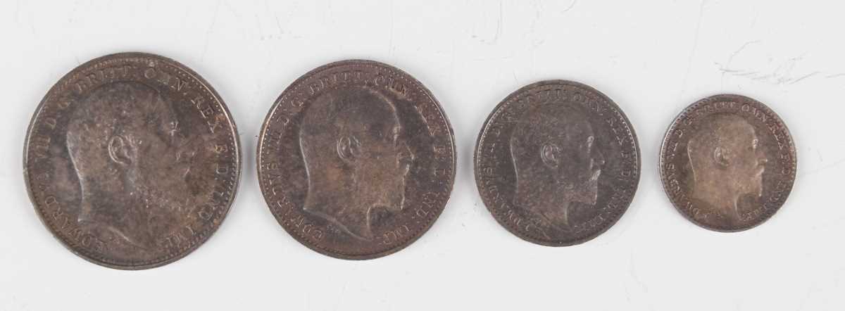 An Edward VII Maundy four-coin set 1907, uncased, a George III crown 1822, a George V crown 1935 and - Image 2 of 5