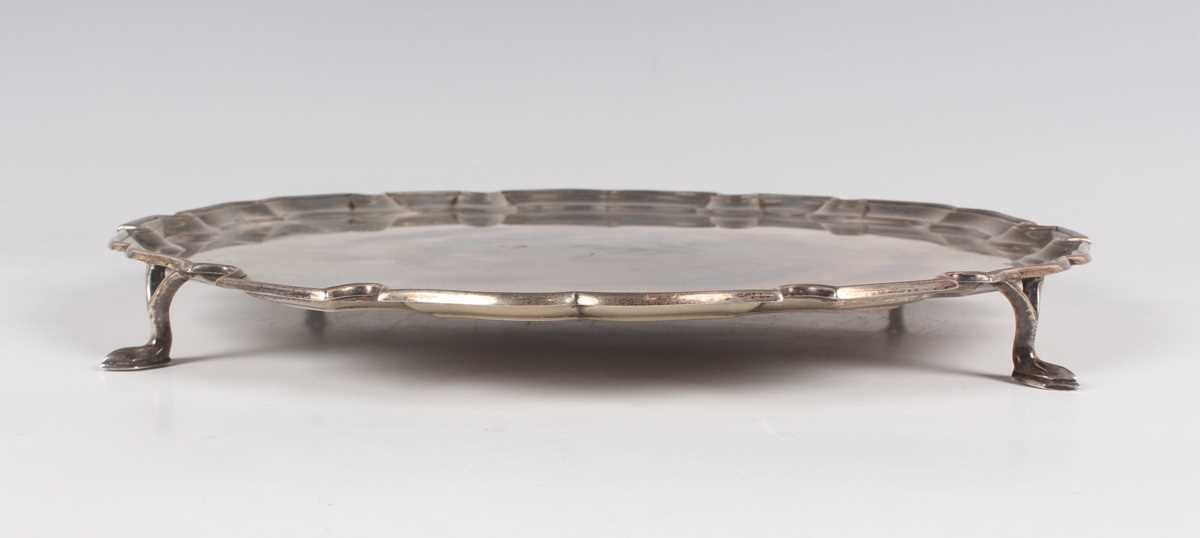 A George VI silver salver with piecrust rim, London 1938 by the Goldsmiths & Silversmiths Co Ltd, - Image 2 of 3