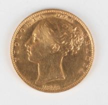 A Victoria Young Head shield back sovereign 1879, Sydney Mint.