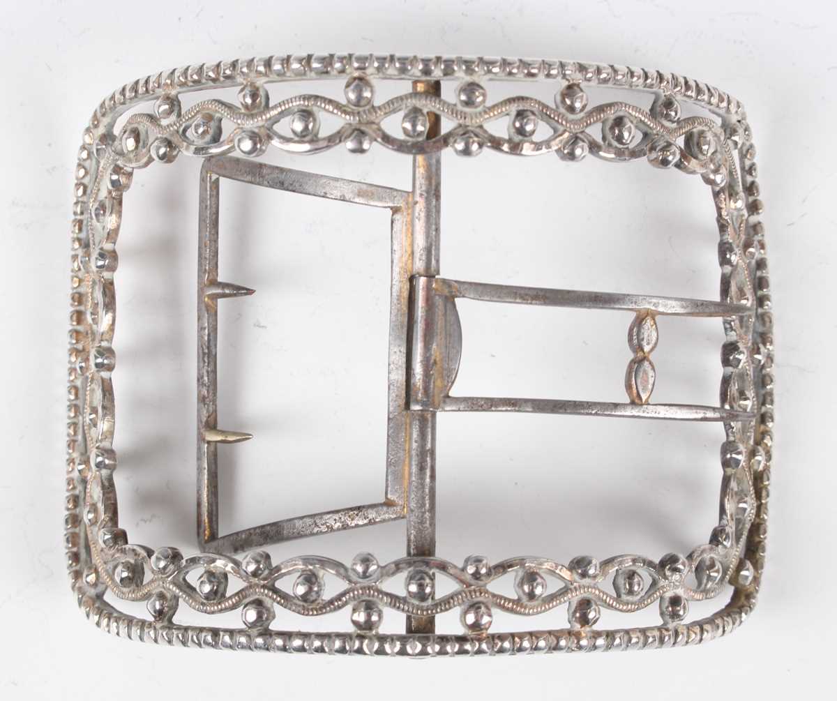 A pair of George III silver and steel shoe buckles, London 1804 by George Smith II and Thomas - Image 2 of 6