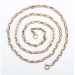A 9ct gold oval link neckchain on a boltring clasp, London 1982, weight 9.8g, length 62.5cm.