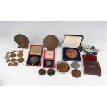 A collection of 19th and 20th century medals and medallions, including a Victoria Diamond Jubilee