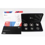 An Elizabeth II Royal Mint silver proof Britannia six-coin set 2014, cased with certificate and