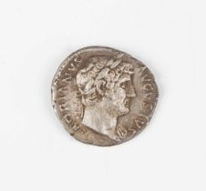 An Imperial Roman Hadrian silver denarius 117-138 AD, reverse with Annona standing left, detailed '