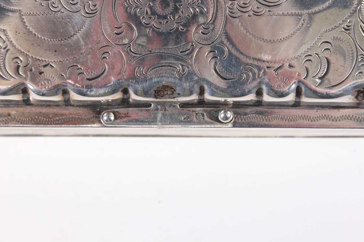 A 19th century Dutch silver cigar box of rectangular form with twin hinged lid, the top engraved - Image 9 of 9