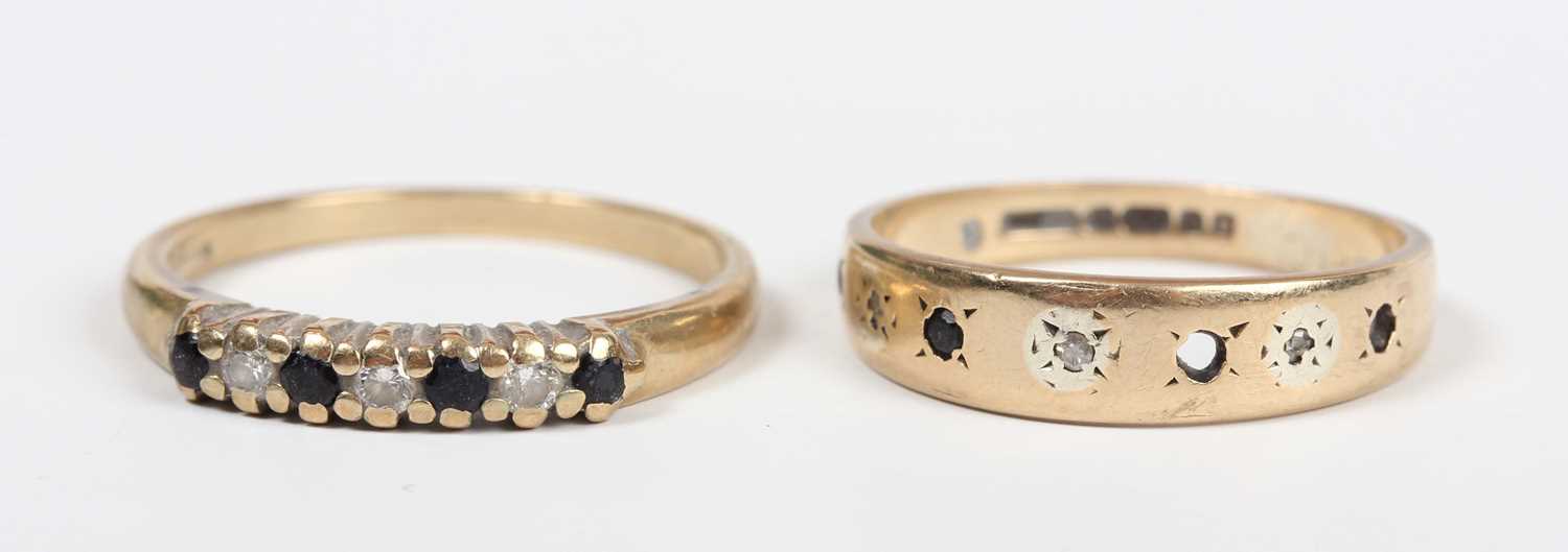 Eight 9ct gold rings, including some gem set, total weight 18.8g (faults). - Image 4 of 5