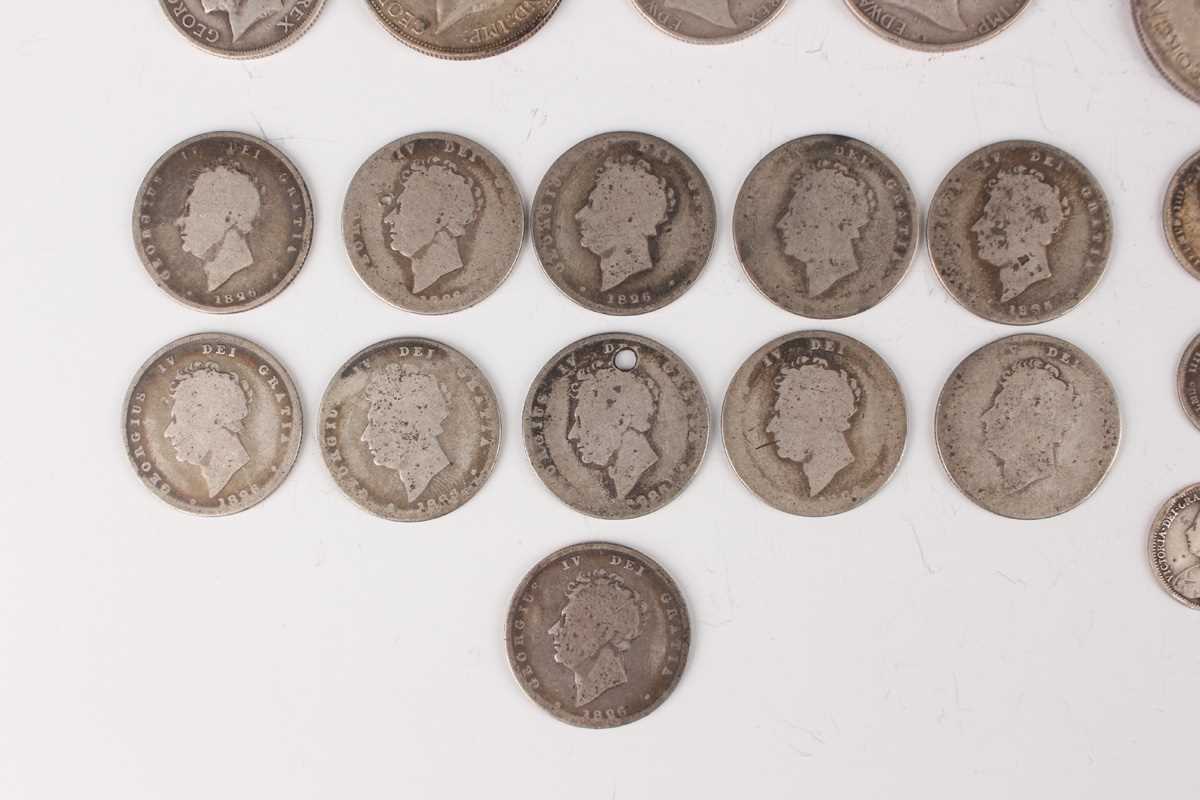 A collection of Victorian and later silver coinage, including a Victoria Young Head shilling 1883, a - Image 4 of 5
