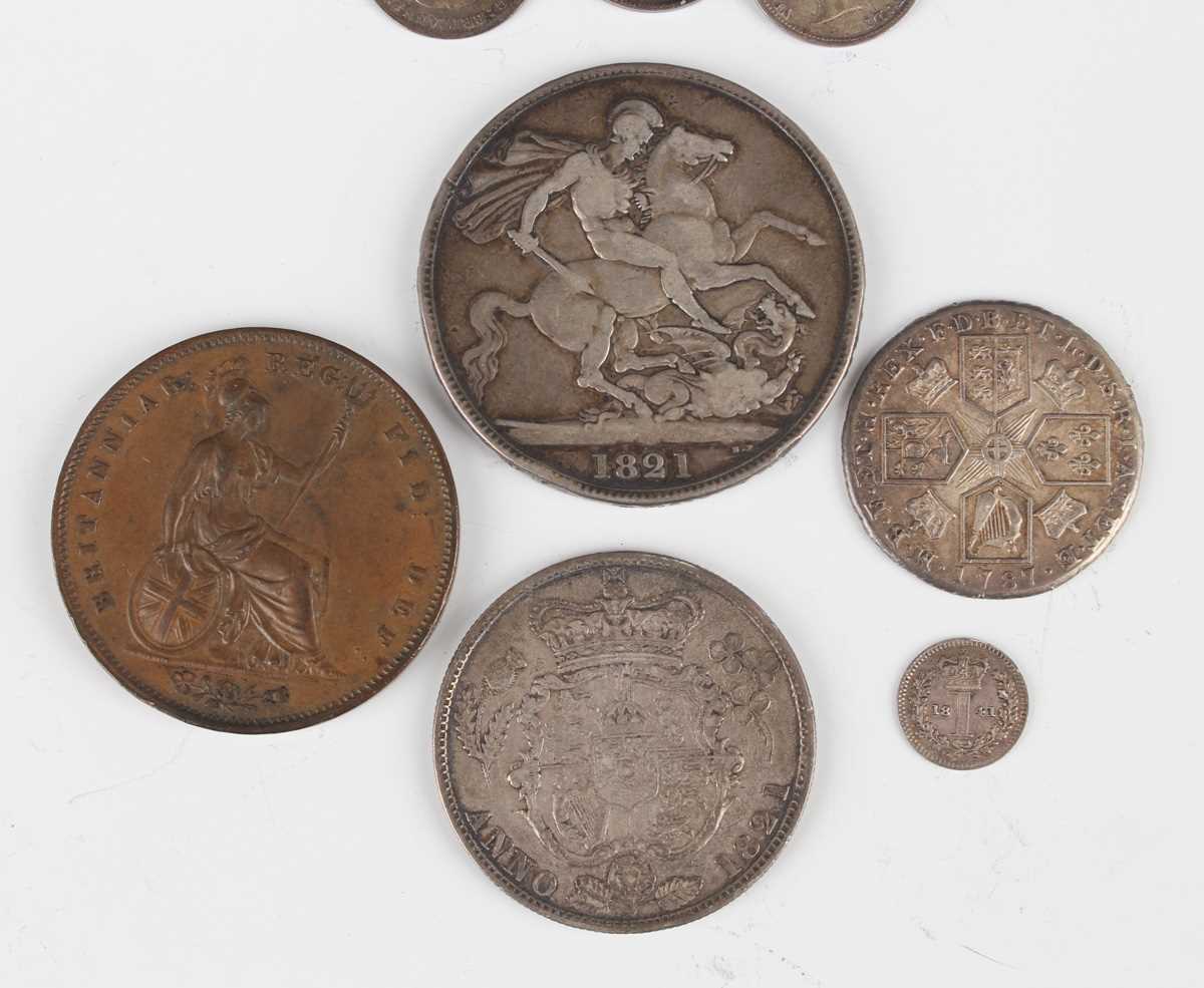 A small collection of various British coinage, including a George III shilling 1787, a Victoria - Image 3 of 5