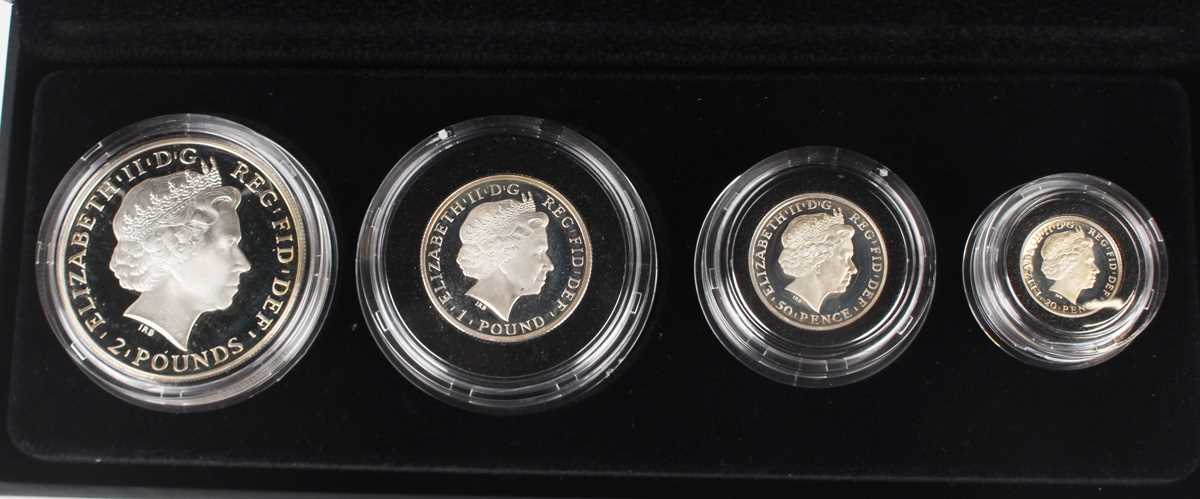 An Elizabeth II Royal Mint silver proof Britannia four-coin set 2011, boxed with certificate - Image 3 of 3