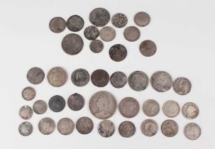 A collection of 17th, 18th and 19th century silver coinage, including a Victoria Jubilee Head half-