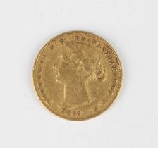 An Australia Victoria Young Head sovereign 1867, Sydney Mint.
