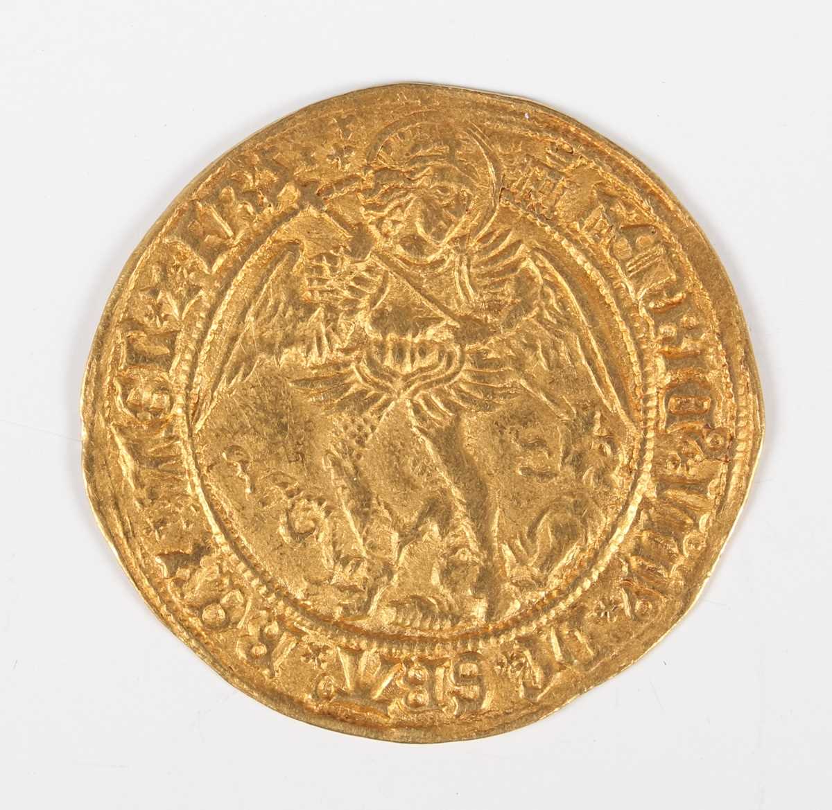 A Henry VIII first coinage gold angel 1509-1526, mintmark castle (well-centred with a nice full