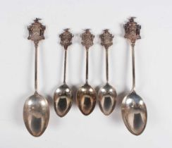 A group of five late Victorian and later silver Worshipful Company of Joiners & Ceilers spoons,