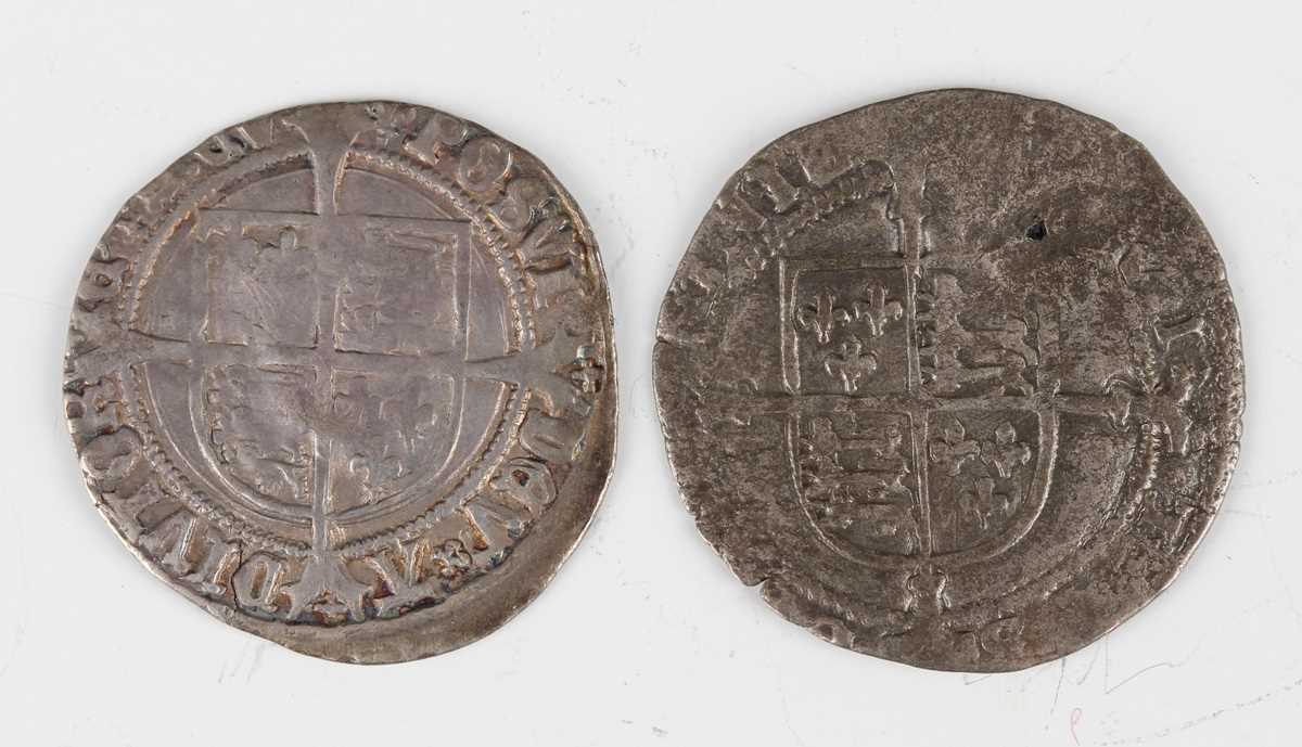 An Ireland Henry VIII posthumous issue groat, probably Dublin Mint 1547, and a Henry VIII second - Image 2 of 2