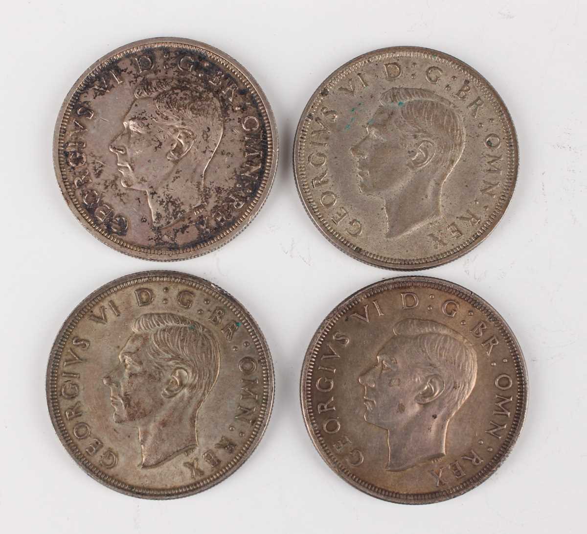 A large collection of pre-1947 British silver nickel coinage, including four George VI crowns - Image 2 of 3