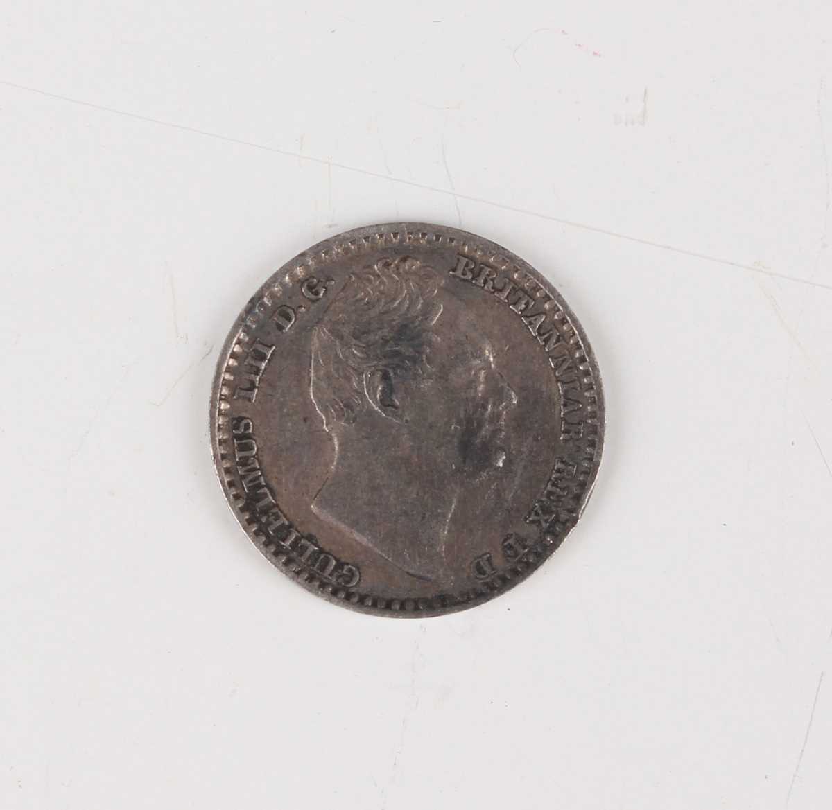 A William IV Maundy penny 1833 and a small collection of pre-1947 British silver nickel coinage, - Image 2 of 3