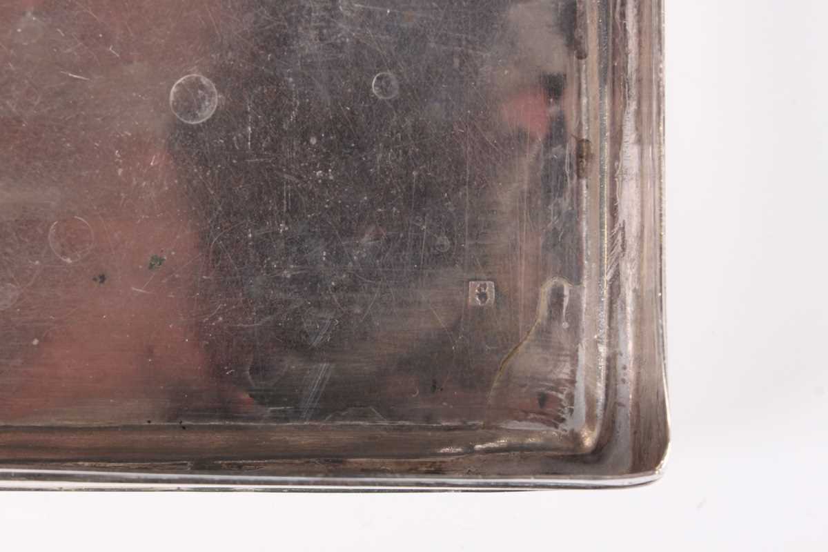 A 19th century Dutch silver cigar box of rectangular form with twin hinged lid, the top engraved - Image 8 of 9
